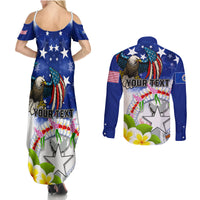 Custom Northern Mariana Islands Commonwealth Covenant Day Couples Matching Summer Maxi Dress and Long Sleeve Button Shirt Plumeria Flower Splash Style LT03 - Polynesian Pride