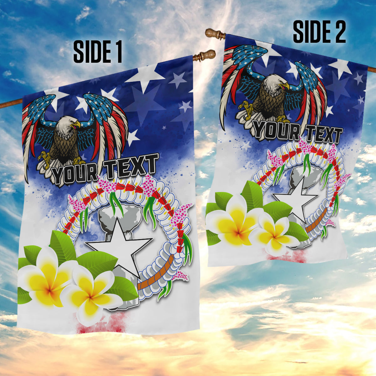Custom Northern Mariana Islands Commonwealth Covenant Day Garden Flag Plumeria Flower Splash Style LT03 - Polynesian Pride