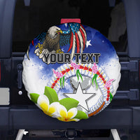 Custom Northern Mariana Islands Commonwealth Covenant Day Spare Tire Cover Plumeria Flower Splash Style LT03 - Polynesian Pride
