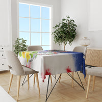 Custom Northern Mariana Islands Commonwealth Covenant Day Tablecloth Plumeria Flower Splash Style LT03 - Polynesian Pride