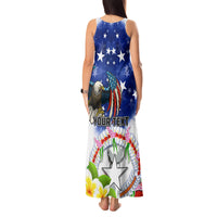Custom Northern Mariana Islands Commonwealth Covenant Day Tank Maxi Dress Plumeria Flower Splash Style LT03 - Polynesian Pride