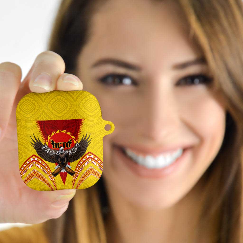 American Samoa Fautasi Race AirPods Case Pago Pago-Aeto Samoan Tattoo and Eagle LT03 - Polynesian Pride