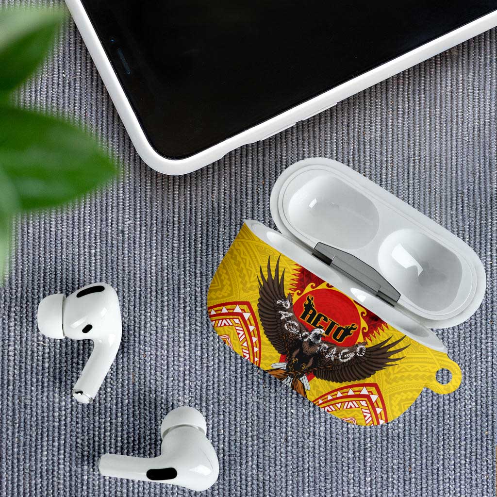 American Samoa Fautasi Race AirPods Case Pago Pago-Aeto Samoan Tattoo and Eagle LT03 - Polynesian Pride
