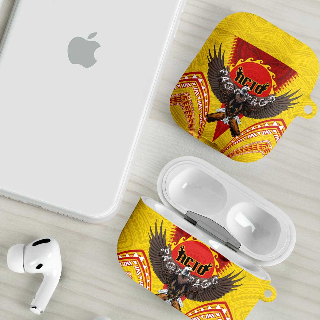 American Samoa Fautasi Race AirPods Case Pago Pago-Aeto Samoan Tattoo and Eagle LT03 - Polynesian Pride