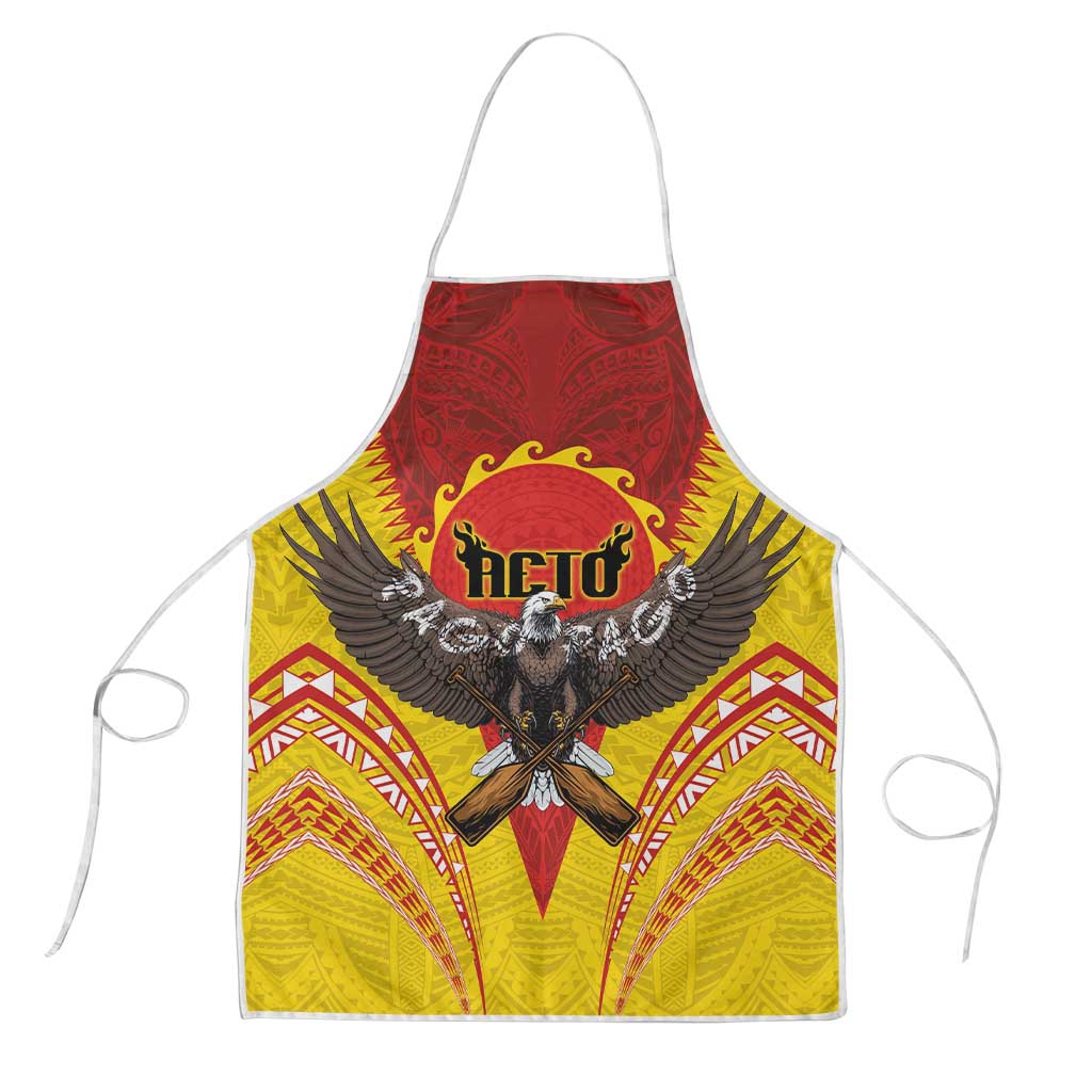 American Samoa Fautasi Race Apron Pago Pago-Aeto Samoan Tattoo and Eagle LT03 Yellow - Polynesian Pride