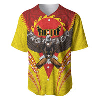 American Samoa Fautasi Race Baseball Jersey Pago Pago-Aeto Samoan Tattoo and Eagle LT03 Yellow - Polynesian Pride