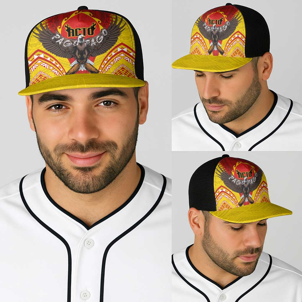 American Samoa Fautasi Race Baseball Net Cap Pago Pago-Aeto Samoan Tattoo and Eagle LT03 - Polynesian Pride