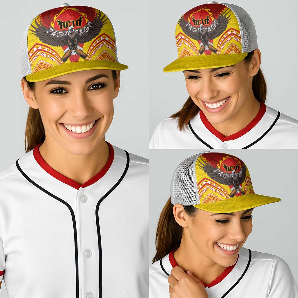 American Samoa Fautasi Race Baseball Net Cap Pago Pago-Aeto Samoan Tattoo and Eagle LT03 - Polynesian Pride