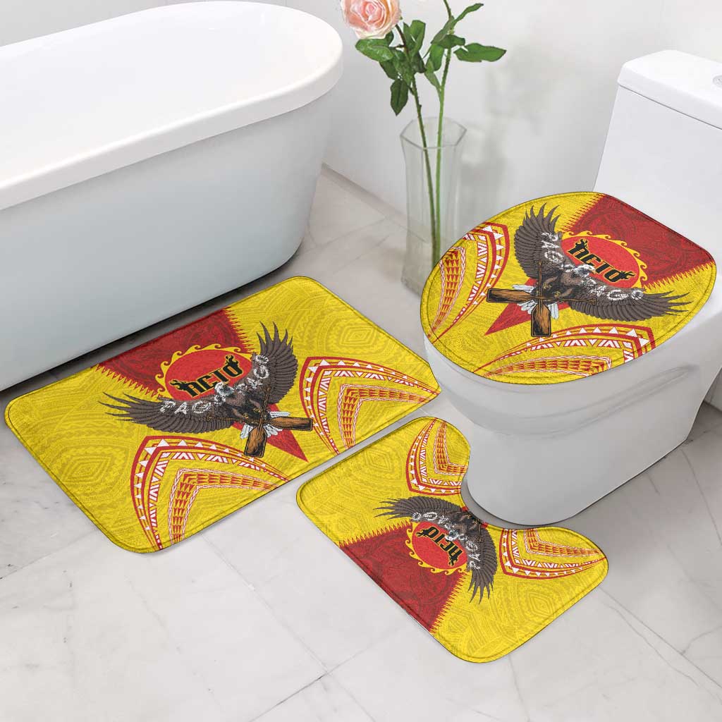 American Samoa Fautasi Race Bathroom Set Pago Pago-Aeto Samoan Tattoo and Eagle LT03 - Polynesian Pride