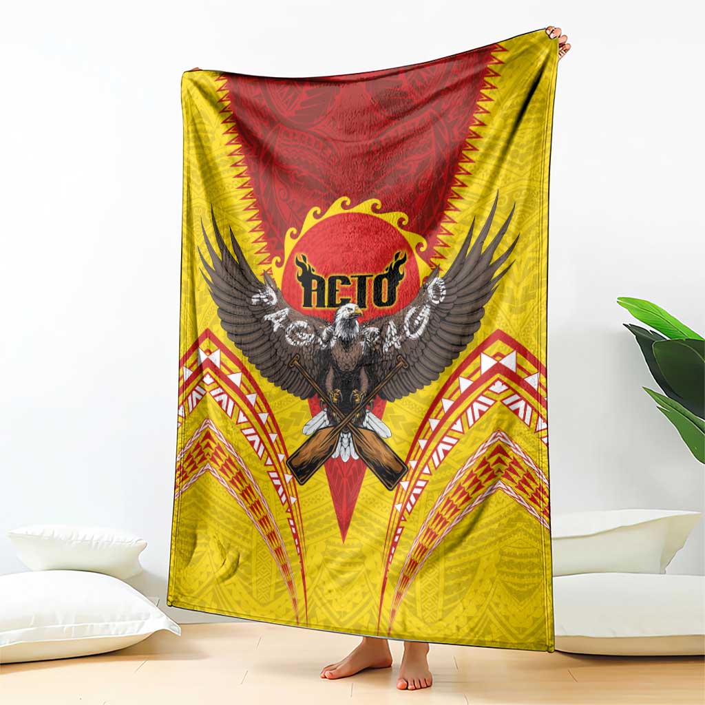 American Samoa Fautasi Race Blanket Pago Pago-Aeto Samoan Tattoo and Eagle LT03 - Polynesian Pride