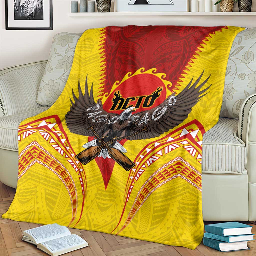 American Samoa Fautasi Race Blanket Pago Pago-Aeto Samoan Tattoo and Eagle LT03 - Polynesian Pride