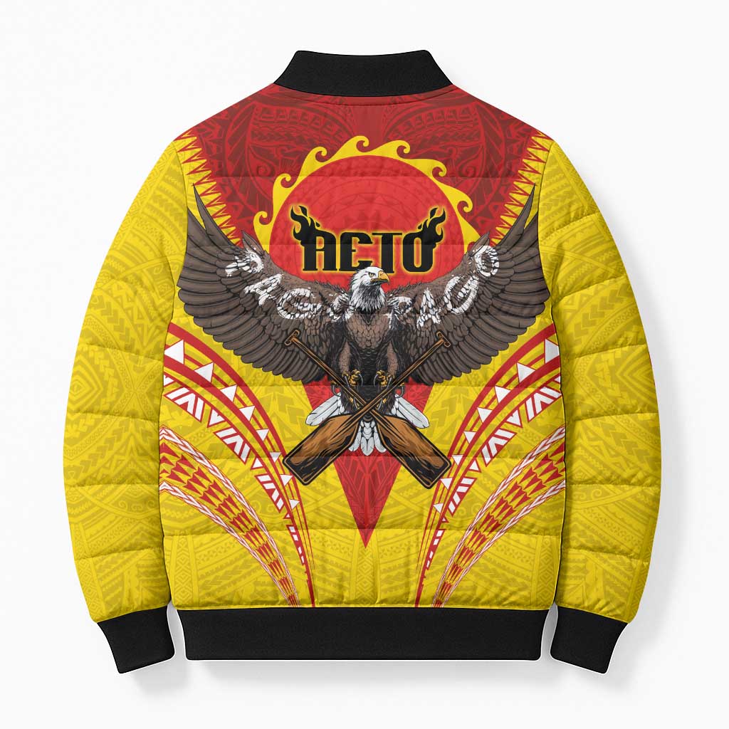 American Samoa Fautasi Race Bomber Puffer Jacket Pago Pago-Aeto Samoan Tattoo and Eagle LT03 - Polynesian Pride