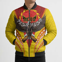 American Samoa Fautasi Race Bomber Puffer Jacket Pago Pago-Aeto Samoan Tattoo and Eagle LT03 - Polynesian Pride