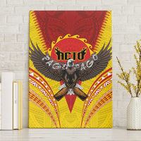 American Samoa Fautasi Race Canvas Wall Art Pago Pago-Aeto Samoan Tattoo and Eagle LT03 Without Frame Yellow - Polynesian Pride