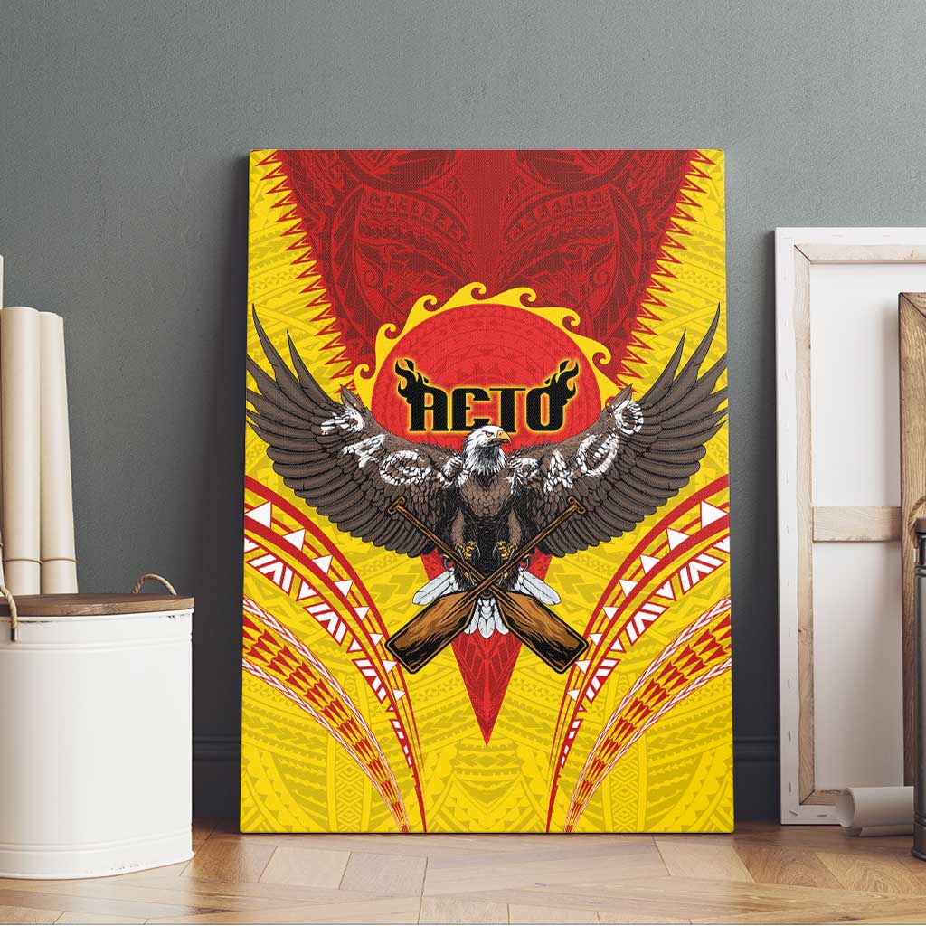 American Samoa Fautasi Race Canvas Wall Art Pago Pago-Aeto Samoan Tattoo and Eagle LT03 - Polynesian Pride