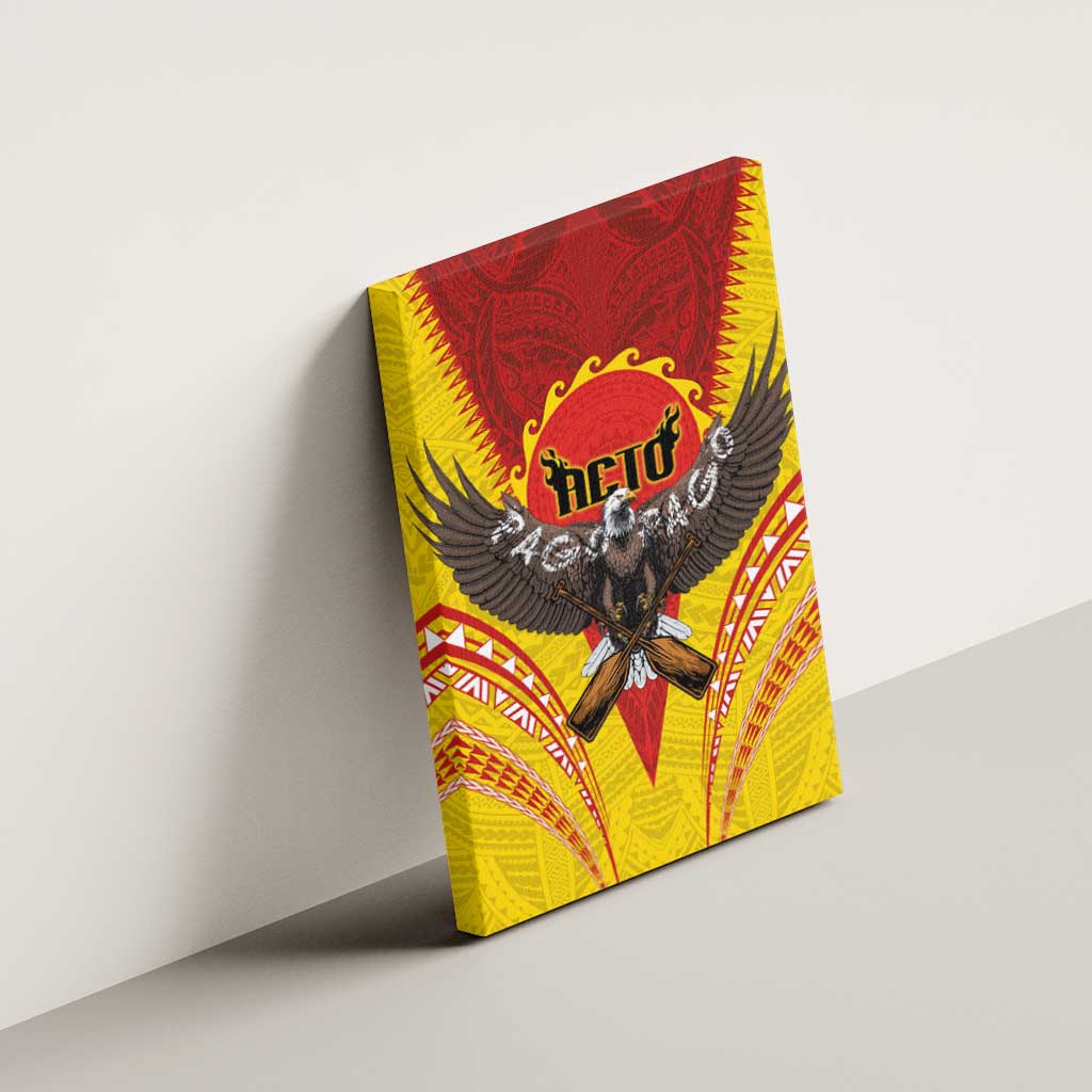 American Samoa Fautasi Race Canvas Wall Art Pago Pago-Aeto Samoan Tattoo and Eagle LT03 - Polynesian Pride