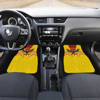 American Samoa Fautasi Race Car Mats Pago Pago-Aeto Samoan Tattoo and Eagle LT03 Set 2pcs - Front Yellow - Polynesian Pride