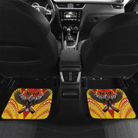 American Samoa Fautasi Race Car Mats Pago Pago-Aeto Samoan Tattoo and Eagle LT03 Set 2pcs - Back Yellow - Polynesian Pride