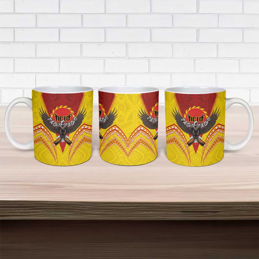 American Samoa Fautasi Race Ceramic Mug Pago Pago-Aeto Samoan Tattoo and Eagle LT03 - Polynesian Pride