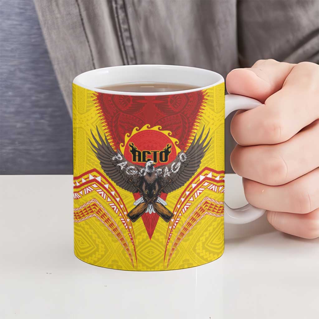 American Samoa Fautasi Race Ceramic Mug Pago Pago-Aeto Samoan Tattoo and Eagle LT03 - Polynesian Pride