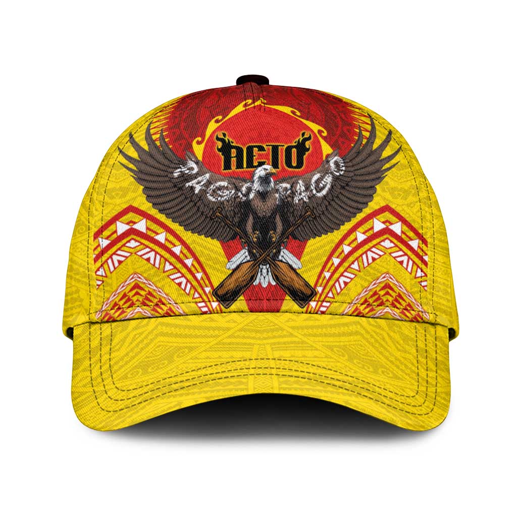 American Samoa Fautasi Race Classic Cap Pago Pago-Aeto Samoan Tattoo and Eagle LT03 Universal Fit Yellow - Polynesian Pride