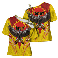 American Samoa Fautasi Race Cross Shoulder Shirt Pago Pago-Aeto Samoan Tattoo and Eagle LT03 - Polynesian Pride