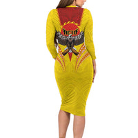American Samoa Fautasi Race Family Matching Long Sleeve Bodycon Dress and Hawaiian Shirt Pago Pago-Aeto Samoan Tattoo and Eagle