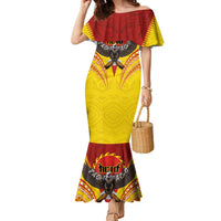 American Samoa Fautasi Race Family Matching Mermaid Dress and Hawaiian Shirt Pago Pago-Aeto Samoan Tattoo and Eagle