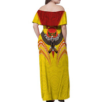 American Samoa Fautasi Race Family Matching Off Shoulder Maxi Dress and Hawaiian Shirt Pago Pago-Aeto Samoan Tattoo and Eagle