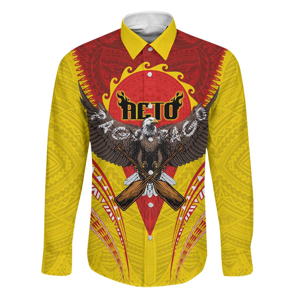 American Samoa Fautasi Race Family Matching Short Sleeve Bodycon Dress and Hawaiian Shirt Pago Pago-Aeto Samoan Tattoo and Eagle