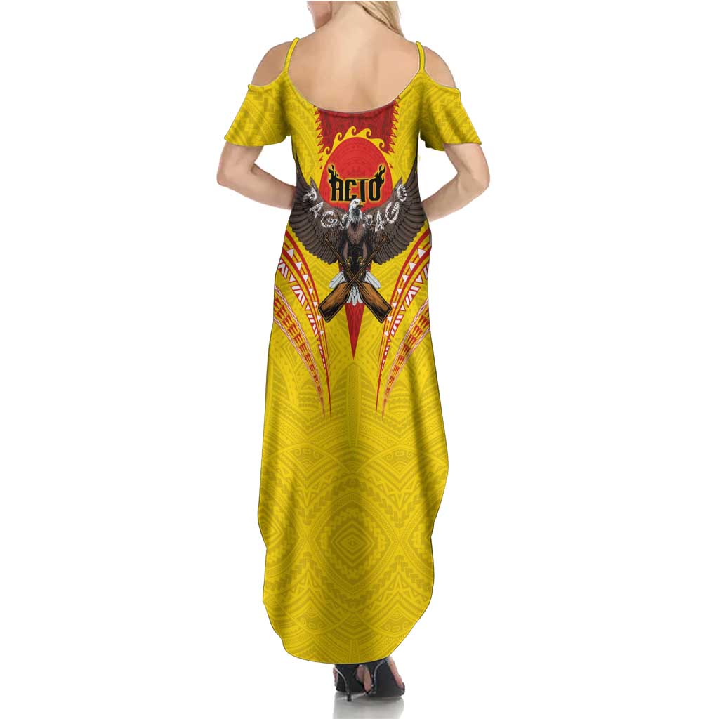 American Samoa Fautasi Race Family Matching Summer Maxi Dress and Hawaiian Shirt Pago Pago-Aeto Samoan Tattoo and Eagle