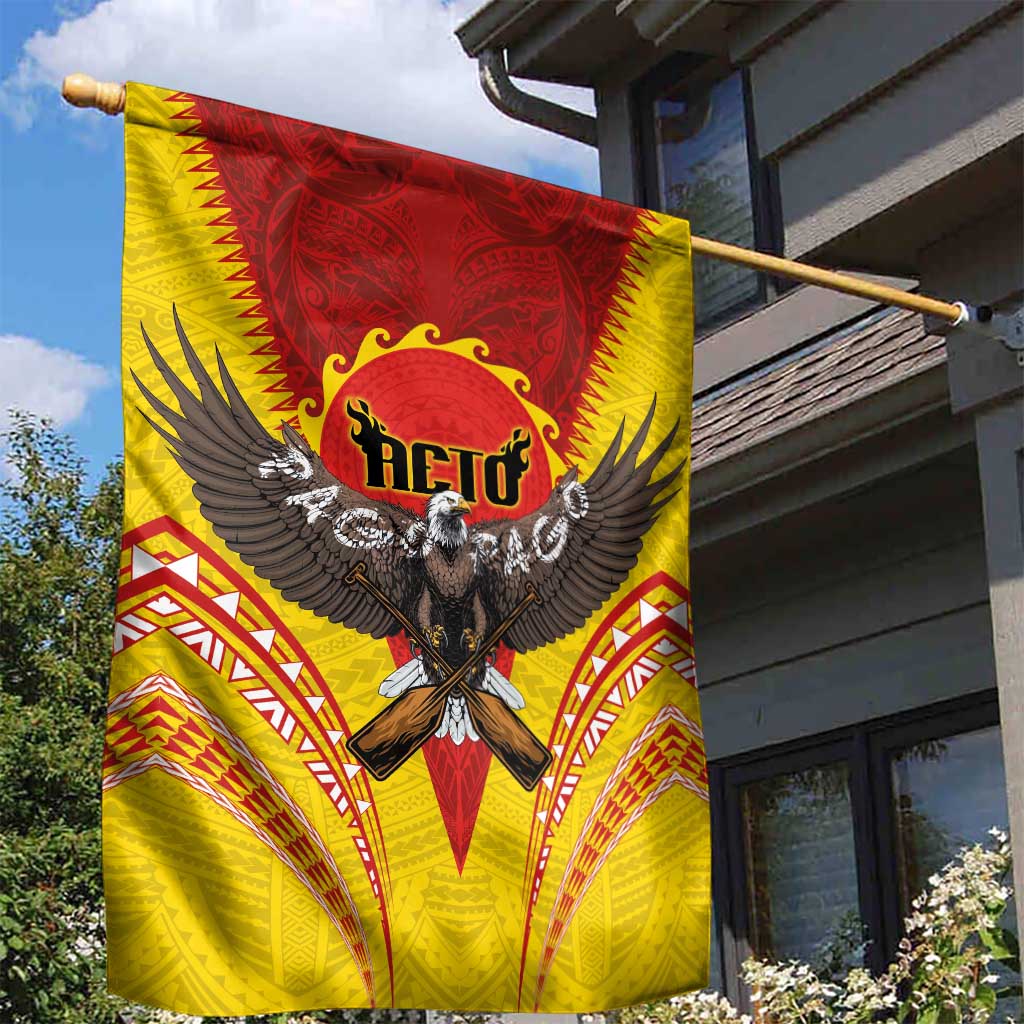 American Samoa Fautasi Race Garden Flag Pago Pago-Aeto Samoan Tattoo and Eagle LT03 - Polynesian Pride
