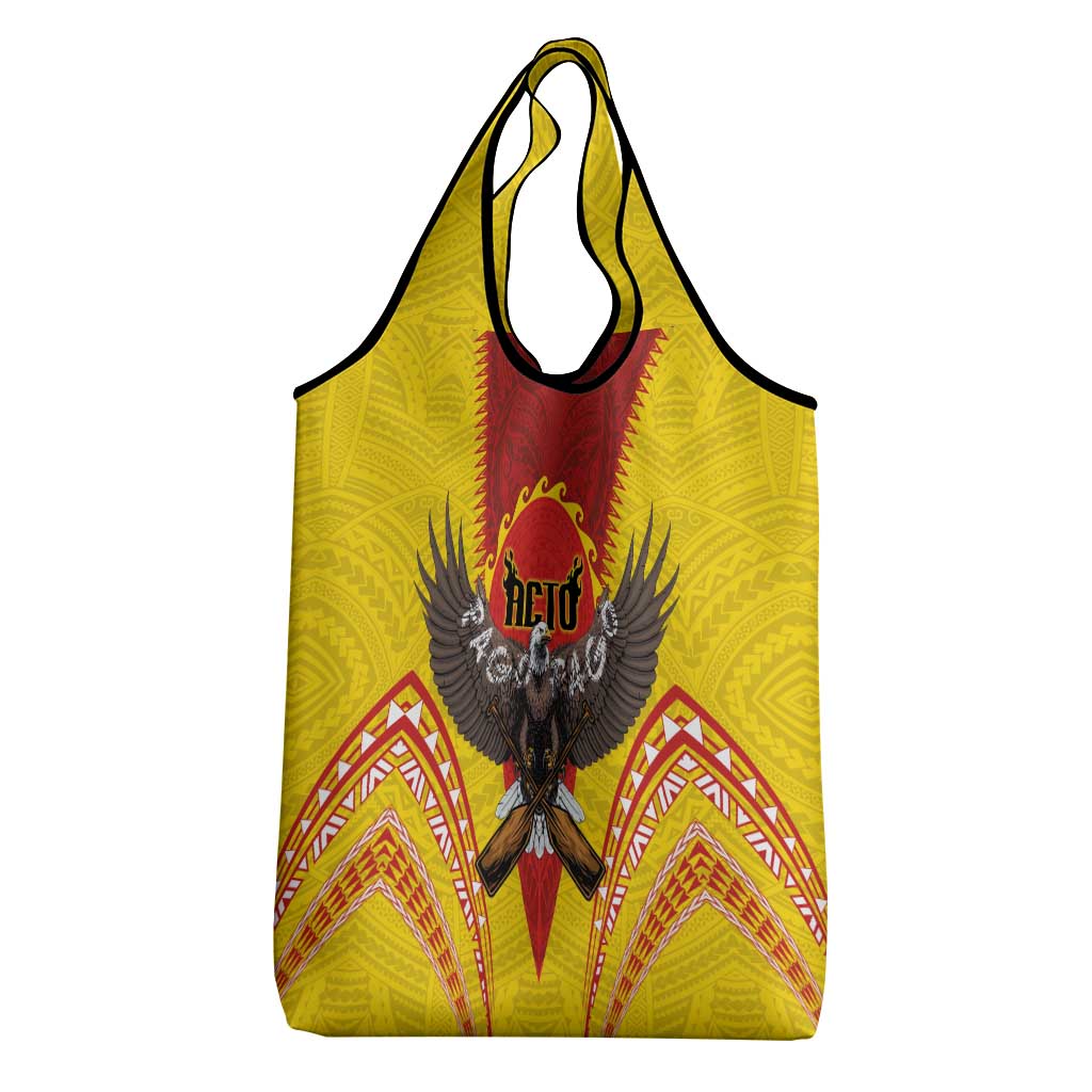 American Samoa Fautasi Race Grocery Bag Pago Pago-Aeto Samoan Tattoo and Eagle LT03 - Polynesian Pride