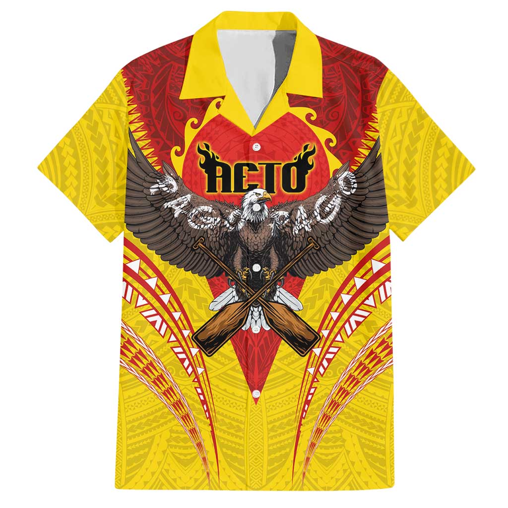 American Samoa Fautasi Race Hawaiian Shirt Pago Pago-Aeto Samoan Tattoo and Eagle