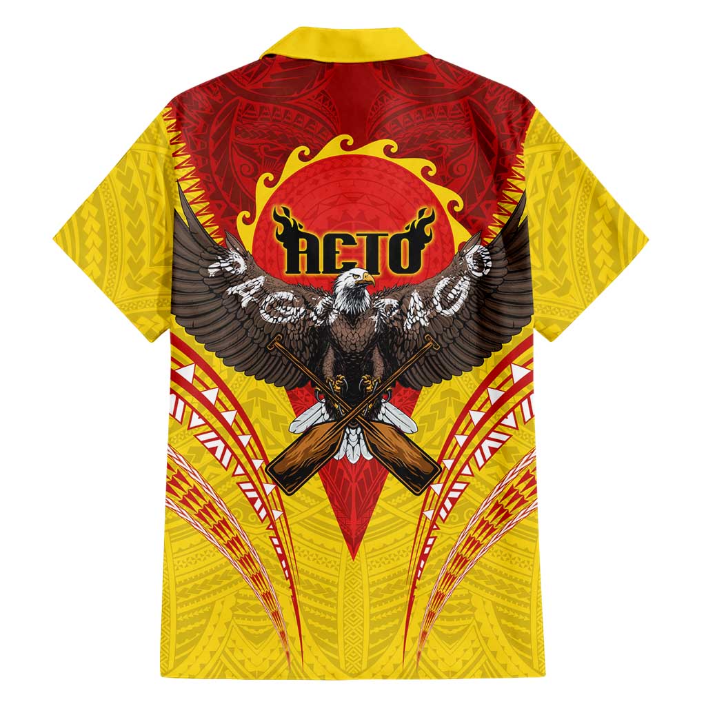 American Samoa Fautasi Race Hawaiian Shirt Pago Pago-Aeto Samoan Tattoo and Eagle