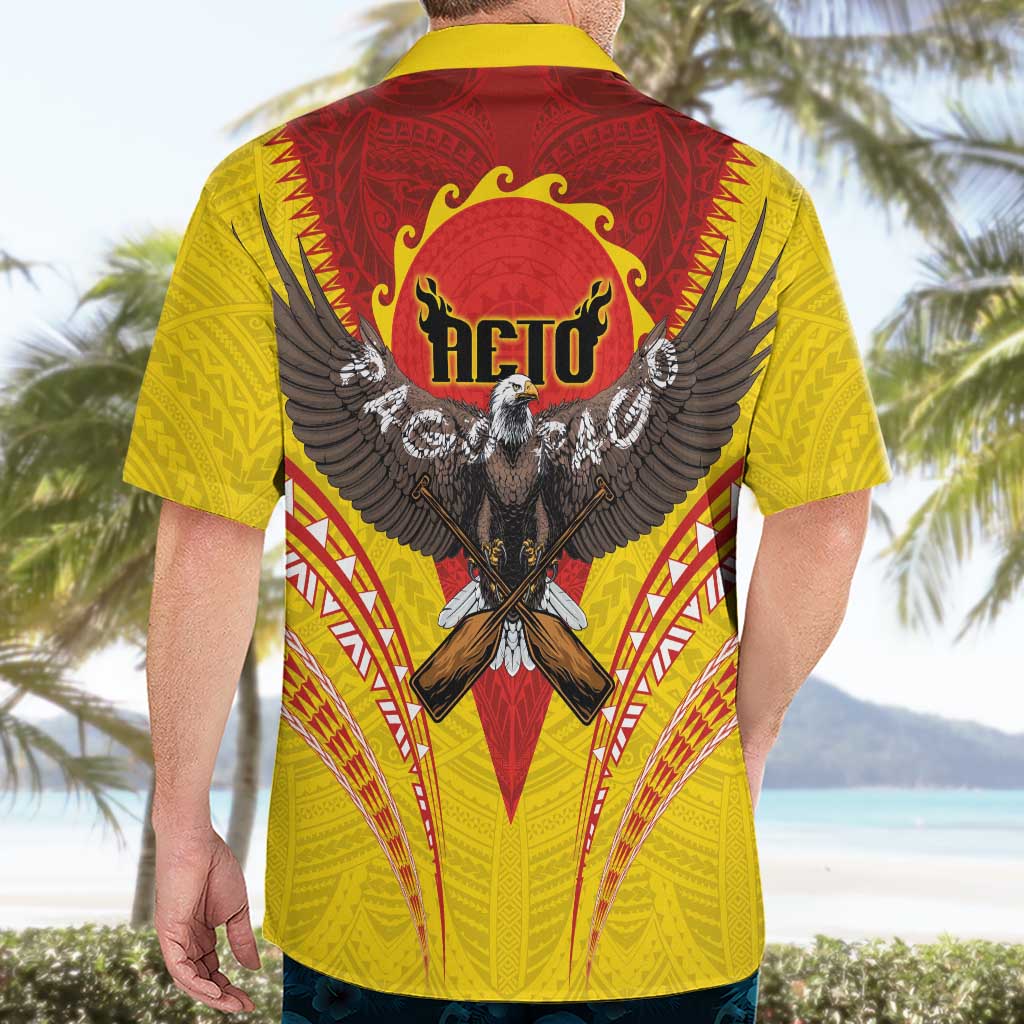 American Samoa Fautasi Race Hawaiian Shirt Pago Pago-Aeto Samoan Tattoo and Eagle