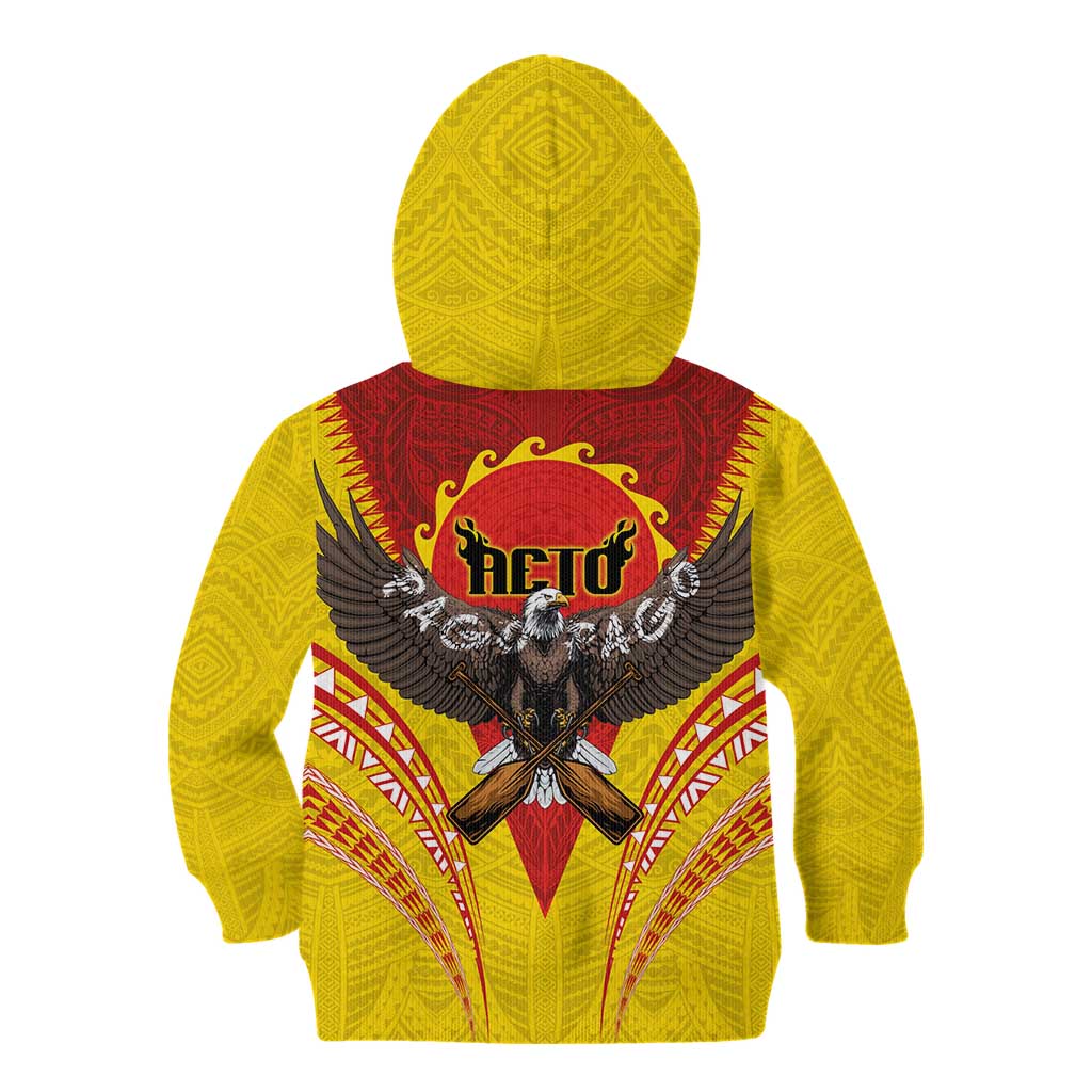 American Samoa Fautasi Race Kid Hoodie Pago Pago-Aeto Samoan Tattoo and Eagle LT03 - Polynesian Pride