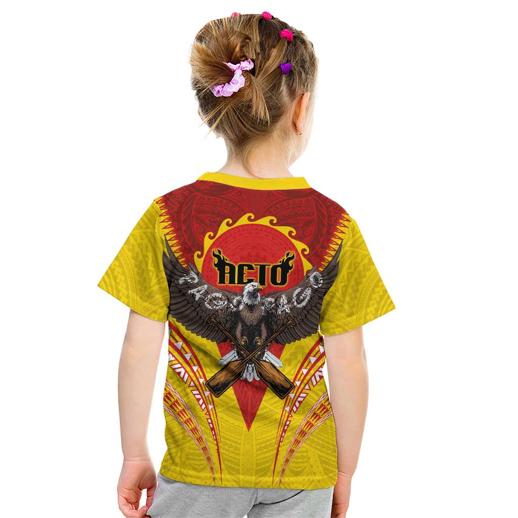 American Samoa Fautasi Race Kid T Shirt Pago Pago-Aeto Samoan Tattoo and Eagle LT03 - Polynesian Pride