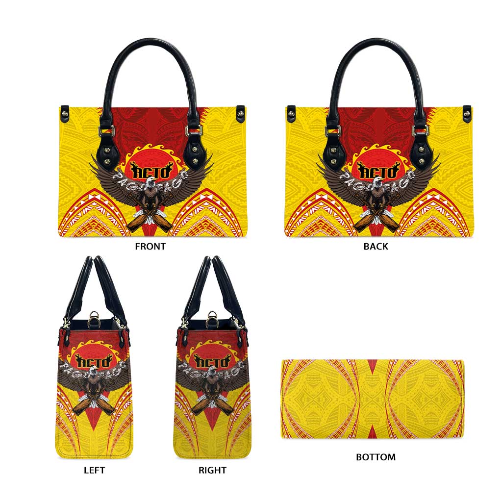 American Samoa Fautasi Race Leather Bag Pago Pago-Aeto Samoan Tattoo and Eagle LT03 - Polynesian Pride