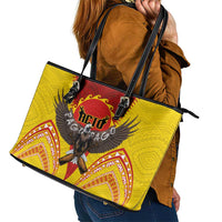 American Samoa Fautasi Race Leather Tote Bag Pago Pago-Aeto Samoan Tattoo and Eagle LT03 - Polynesian Pride
