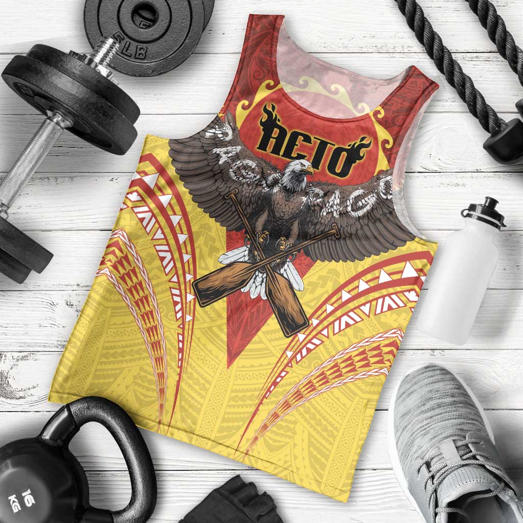 American Samoa Fautasi Race Men Tank Top Pago Pago-Aeto Samoan Tattoo and Eagle LT03 - Polynesian Pride