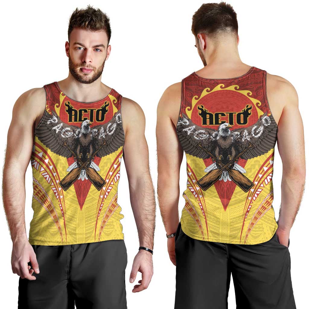 American Samoa Fautasi Race Men Tank Top Pago Pago-Aeto Samoan Tattoo and Eagle LT03 - Polynesian Pride