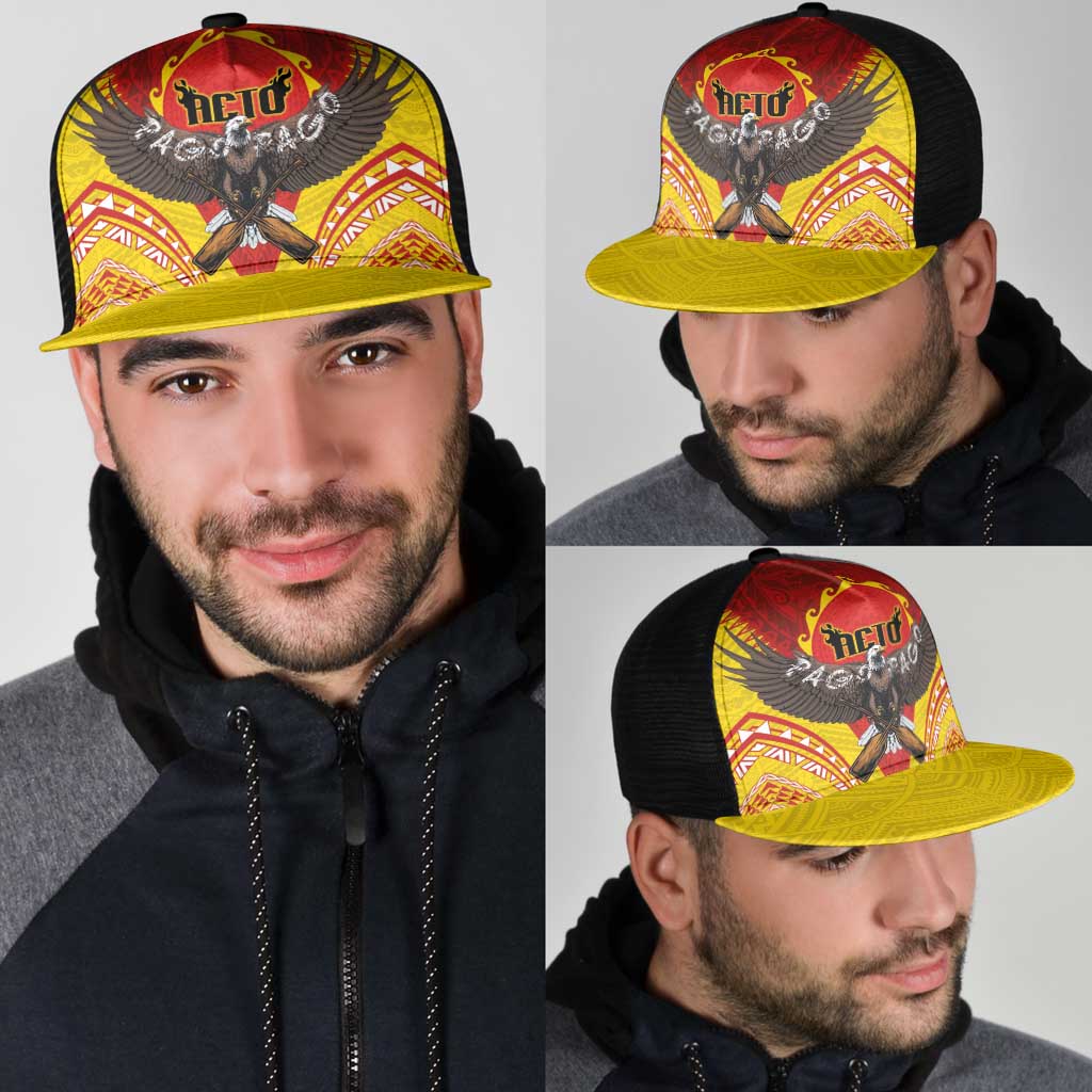 American Samoa Fautasi Race Mesh Trucker Cap Pago Pago-Aeto Samoan Tattoo and Eagle LT03 - Polynesian Pride