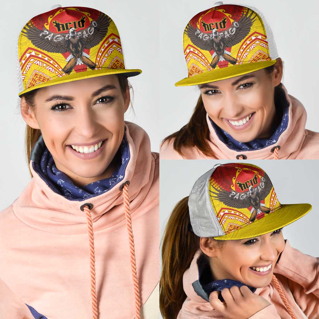 American Samoa Fautasi Race Mesh Trucker Cap Pago Pago-Aeto Samoan Tattoo and Eagle LT03 - Polynesian Pride