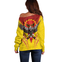 American Samoa Fautasi Race Off Shoulder Sweater Pago Pago-Aeto Samoan Tattoo and Eagle LT03 - Polynesian Pride
