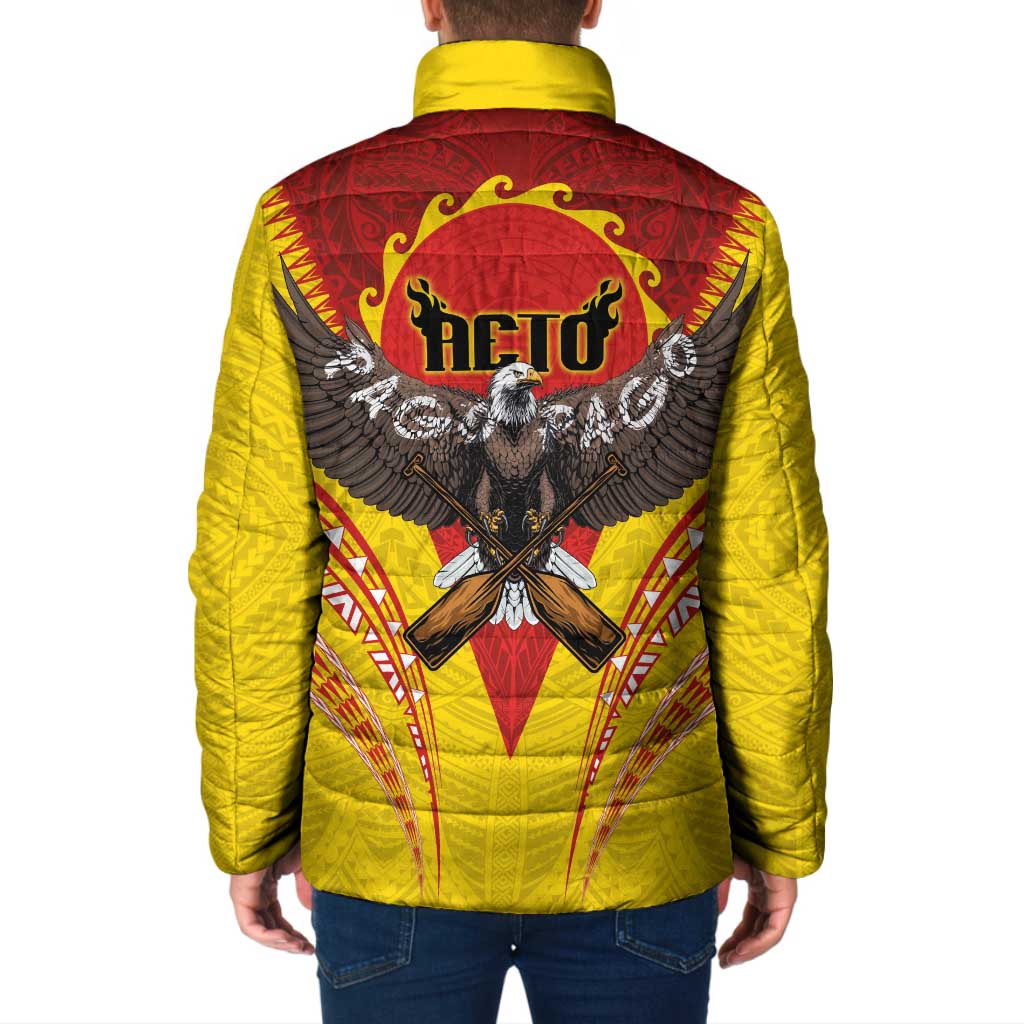American Samoa Fautasi Race Padded Jacket Pago Pago-Aeto Samoan Tattoo and Eagle LT03 - Polynesian Pride