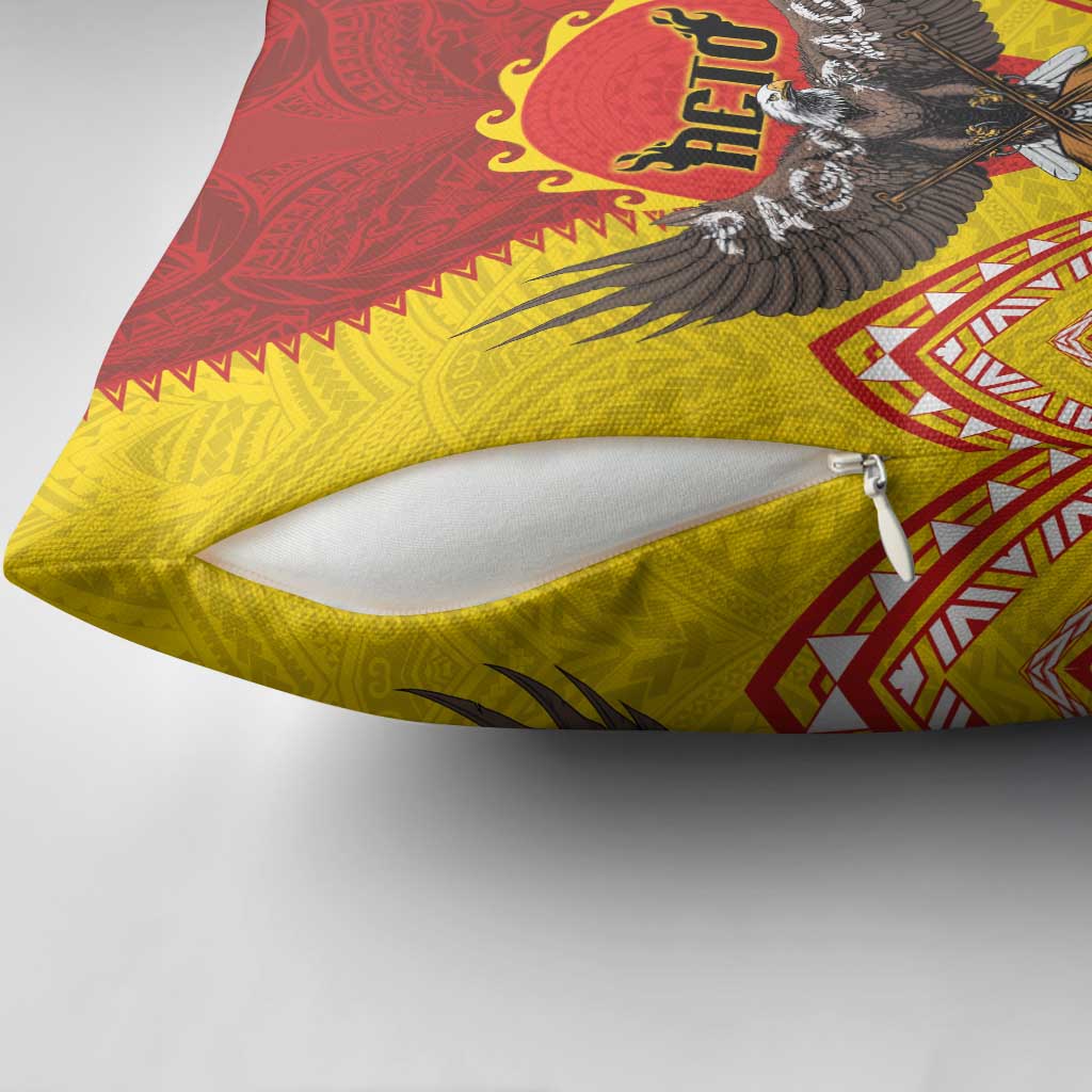 American Samoa Fautasi Race Pillow Cover Pago Pago-Aeto Samoan Tattoo and Eagle LT03 - Polynesian Pride
