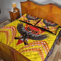 American Samoa Fautasi Race Quilt Bed Set Pago Pago-Aeto Samoan Tattoo and Eagle LT03 - Polynesian Pride