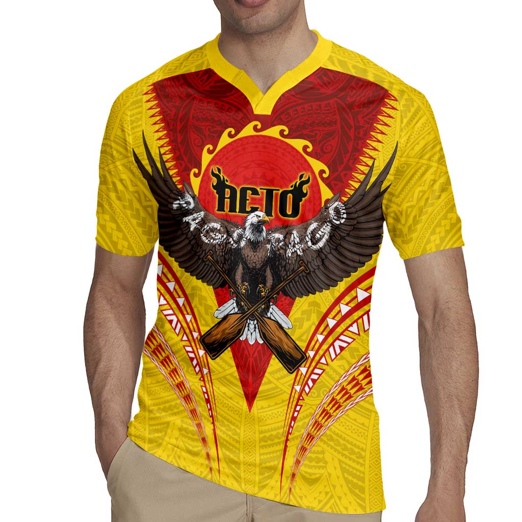 American Samoa Fautasi Race Rugby Jersey Pago Pago-Aeto Samoan Tattoo and Eagle LT03 - Polynesian Pride
