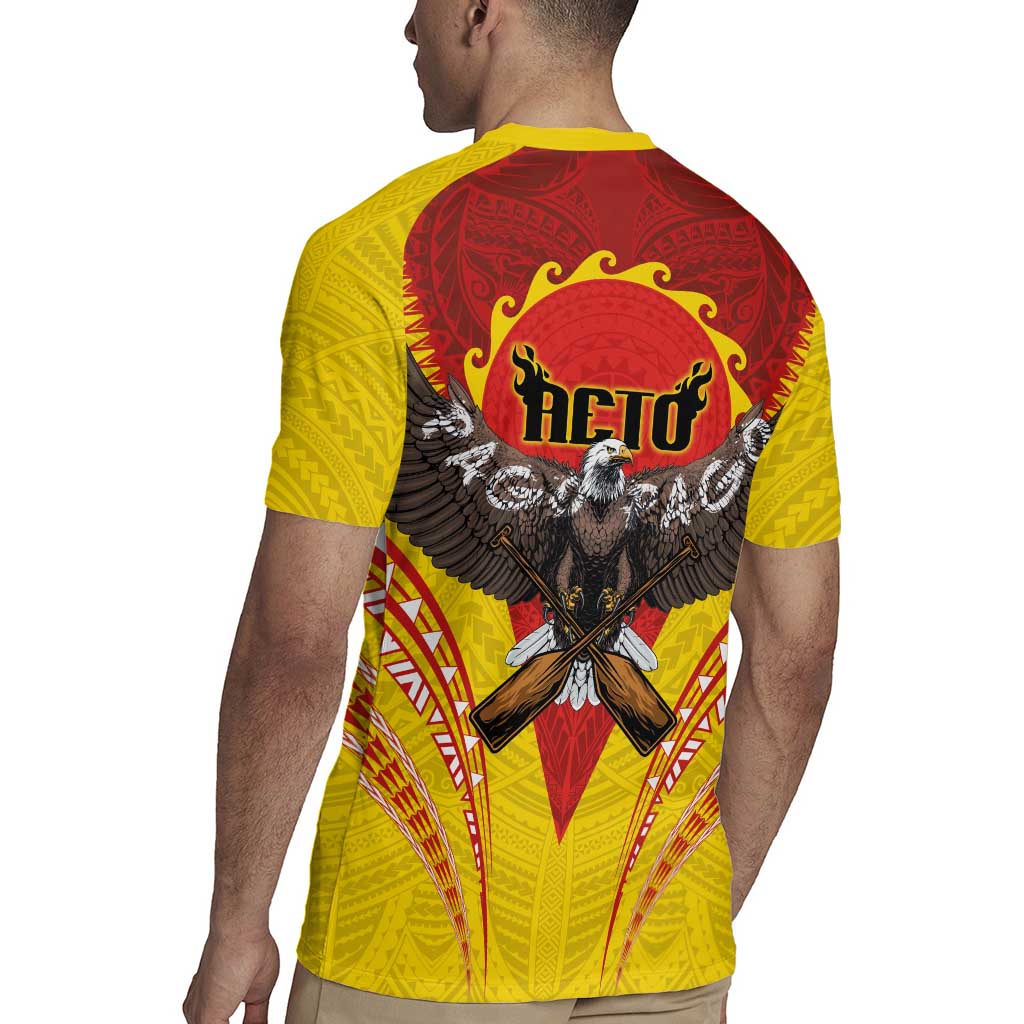 American Samoa Fautasi Race Rugby Jersey Pago Pago-Aeto Samoan Tattoo and Eagle LT03 - Polynesian Pride